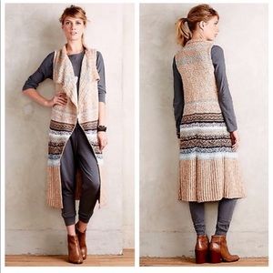 Sleeping on Snow Oullins Jacquard Sweater Vest Tan